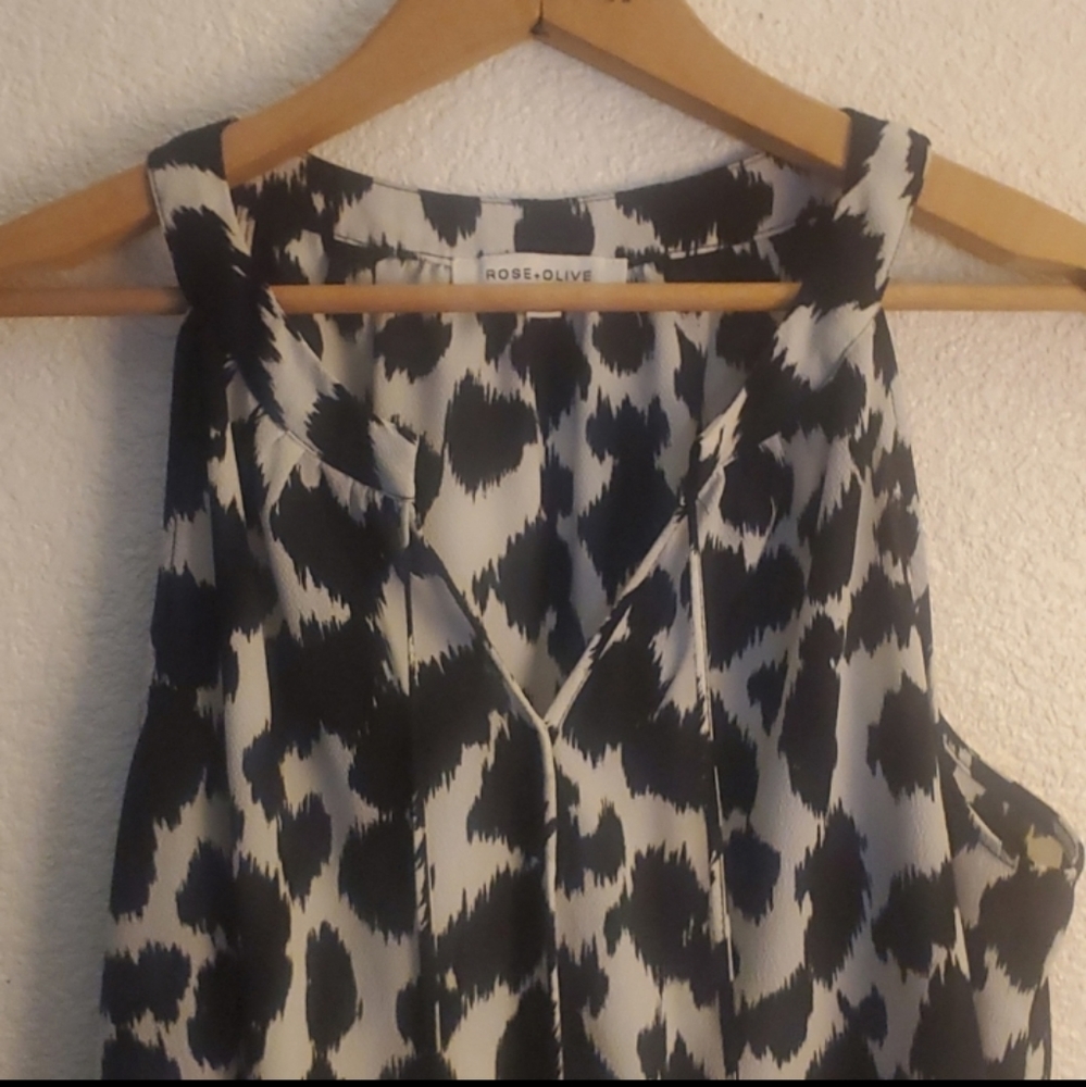 Rose + olive large blouse. Super cute and dress up or down.